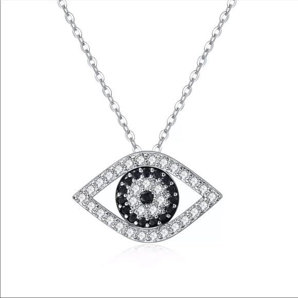 Jewelry - New 925 Silver White and Black Sapphire Necklace